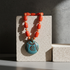Big Turquoise Handmade  Fair Trade Kazuri Pendant  Necklace