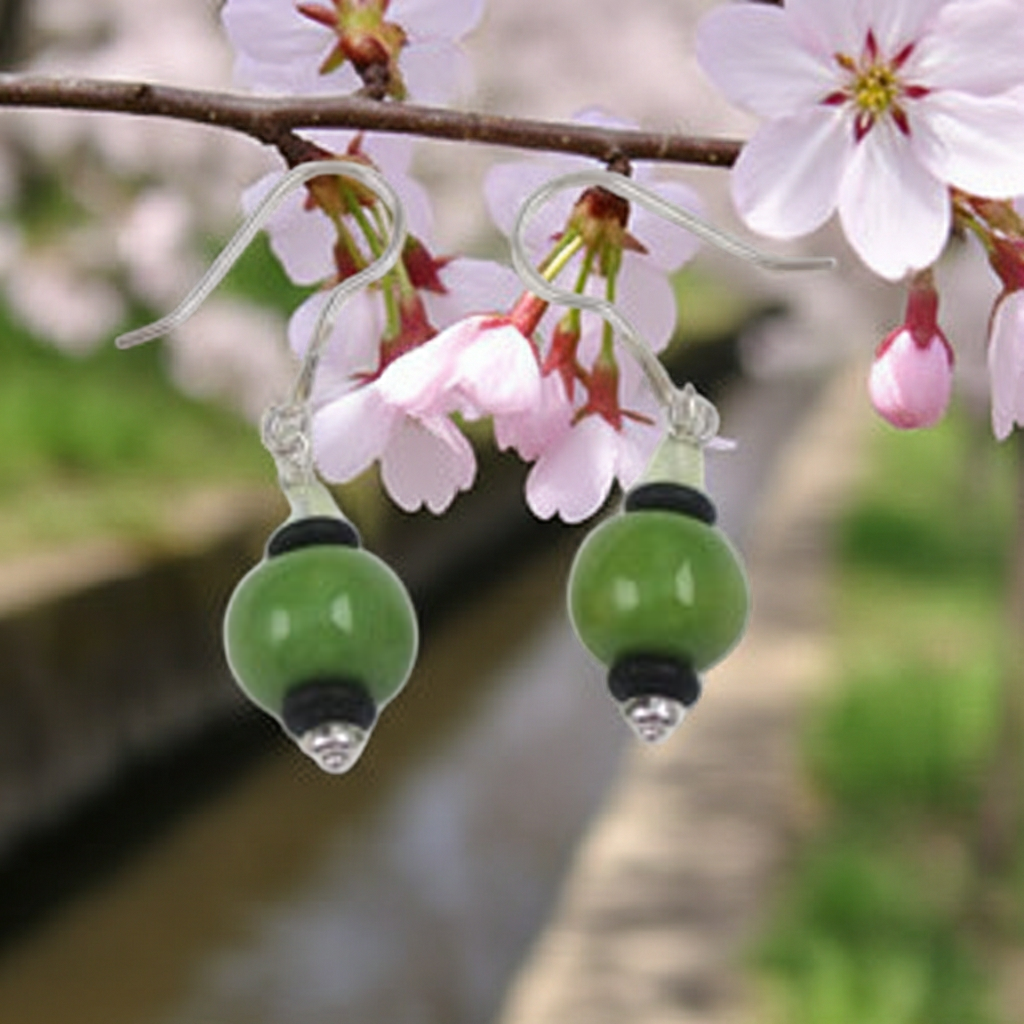Handmade Apple Green African Kazuri Earrings