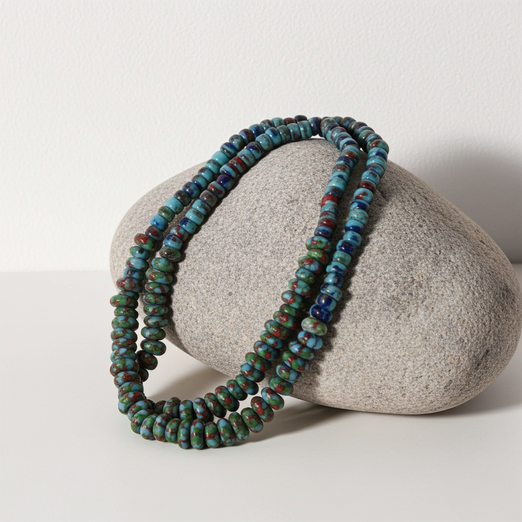 Blue Green Jasper Gemstone Multi-strand Necklace