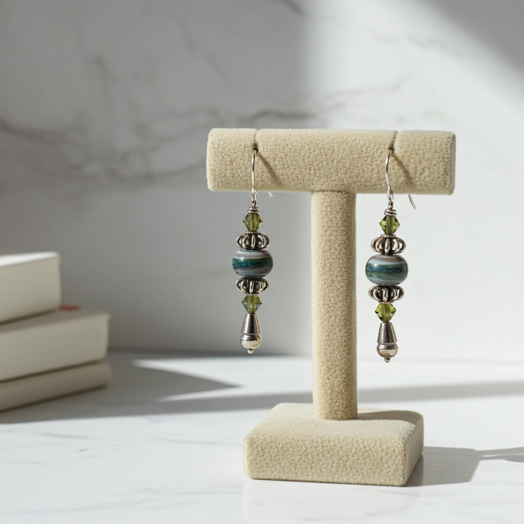 Sterling Silver and Handmade Artisan Bead Earrings