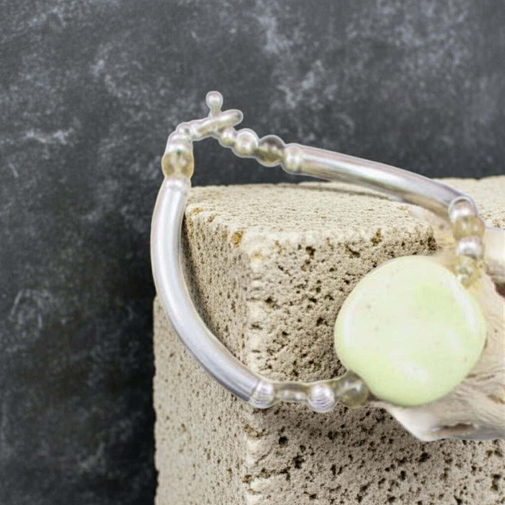 African Inspired Yellow Kazuri Bangle Bracelet - Fair Trade