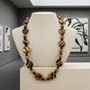Black & Gold Kazuri Handmade Bead Necklace