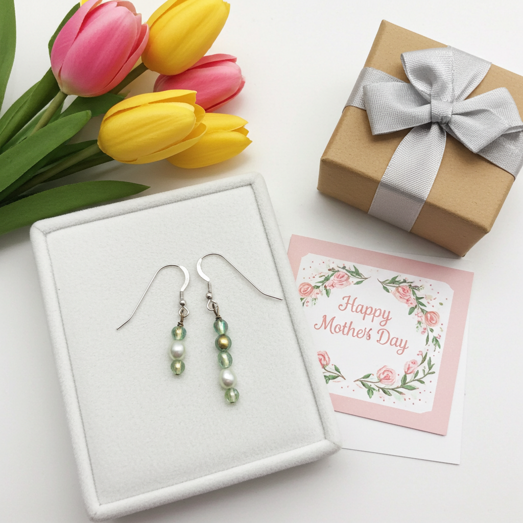 Pale Green Pearl Earrings