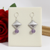 Cape Amethyst and Pewter Earring Handcrafted