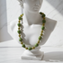Peppermint Green and Gold Kazuri Necklace Fair Trade