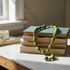Peppermint Green and Gold Kazuri Necklace Fair Trade