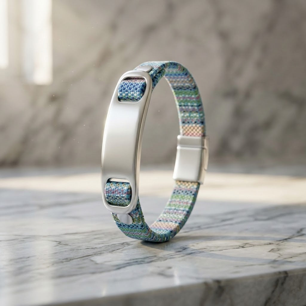 Blue Leather Bracelet For A Woman ID Style