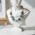 Statement Necklace in Big Brown & Aqua Beads