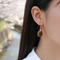 Amber Sea Glass Tear Drop Earrings