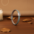 Aqua Flat Leather Bracelet with Crystal Focus