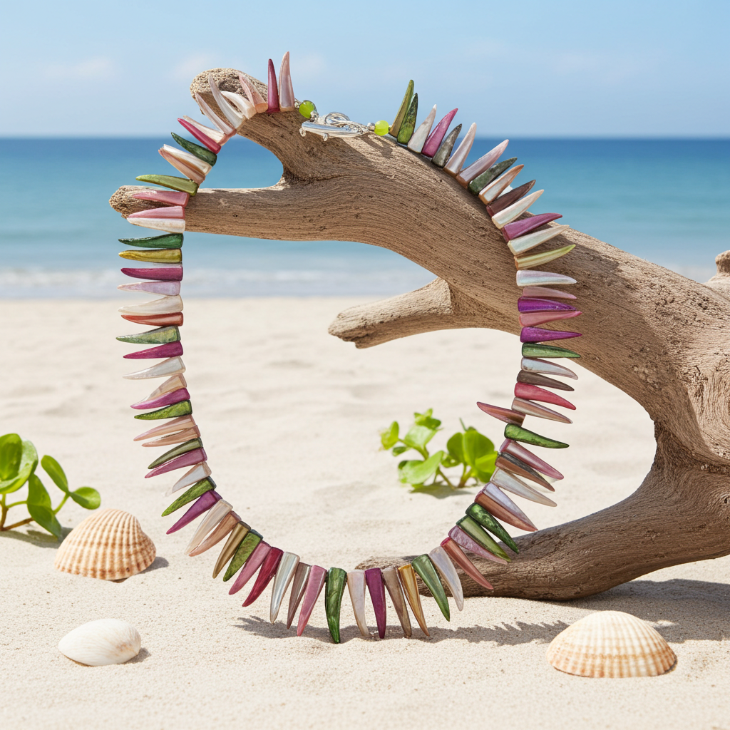 Multi-colored Sea Shell Big Bold  Necklace