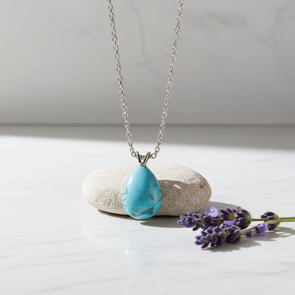 Turquoise Teardrop Pendant Necklace