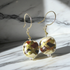 Handmade Bead Kazuri Earring in Cream Brown and Gold