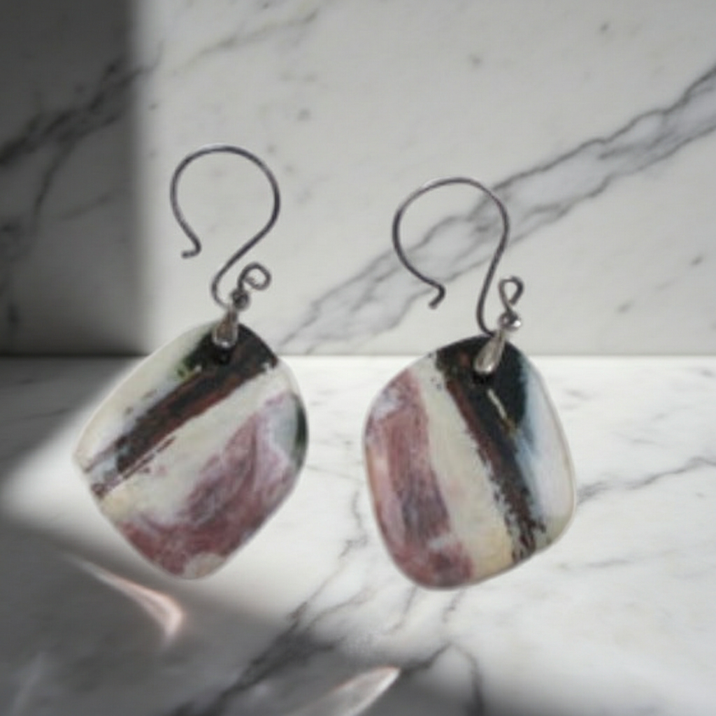 Ocean Jasper Gemstone Drop Earrings