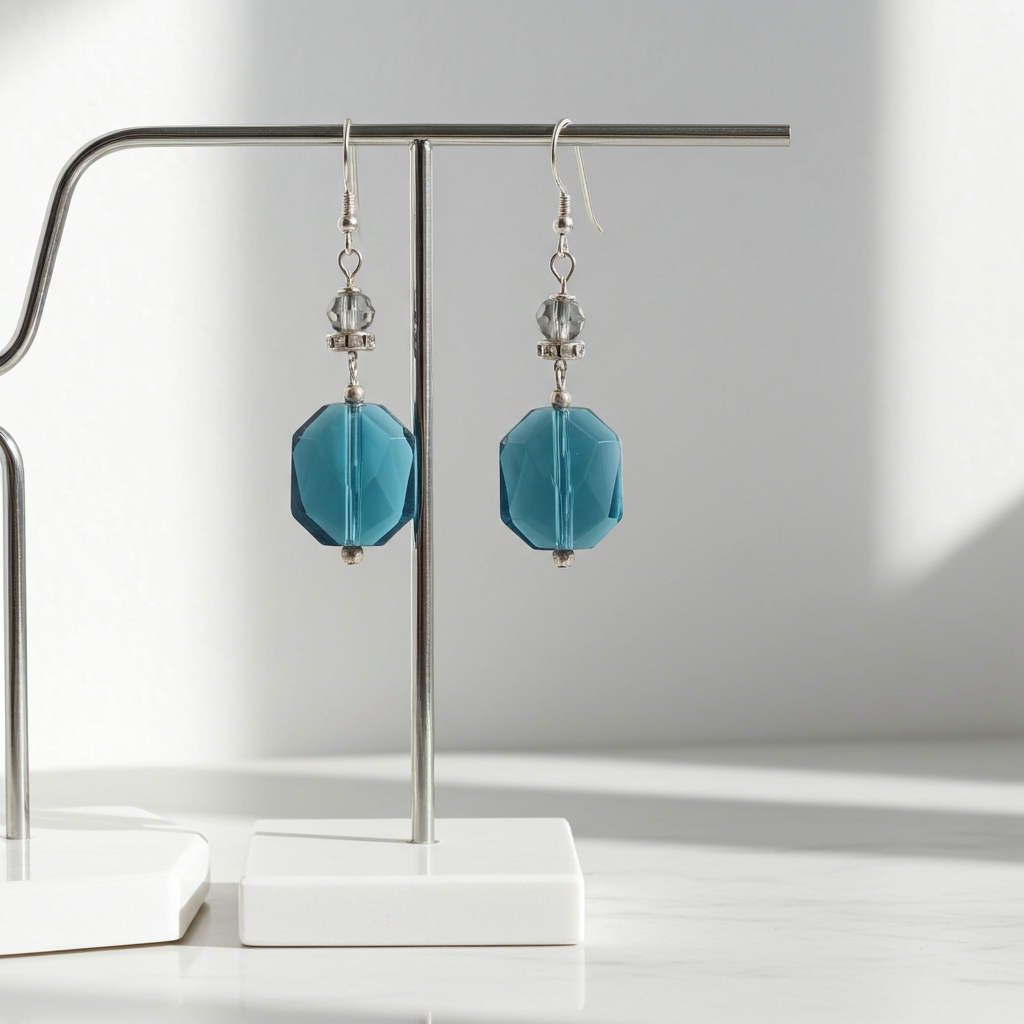 Turquoise Crystal Drop Earrings