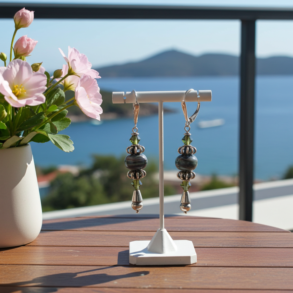 Sterling Silver and Handmade Artisan Bead Earrings
