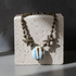 Aqua & Brown Handmade Fair Trade Kazuri Pendant Necklace
