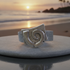 Affordable  Cuff  Bracelet with Large Silver Abstract Focus