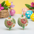 Handmade Green & Red Poppy Ceramic Earrings  Golem