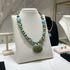 Handmade Fair Trade Kazuri Necklace Turquoise & Green Beads