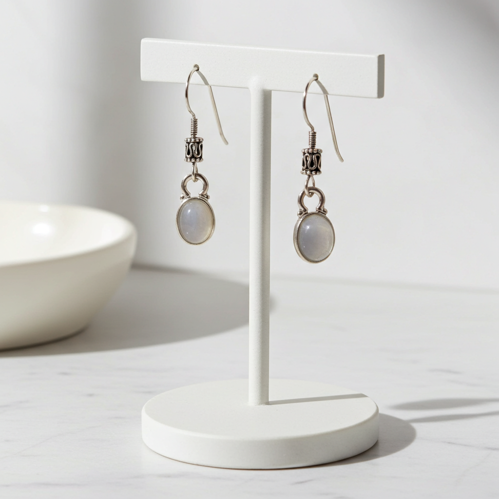 Blue Skies Chalcedony Gemstone Earrings