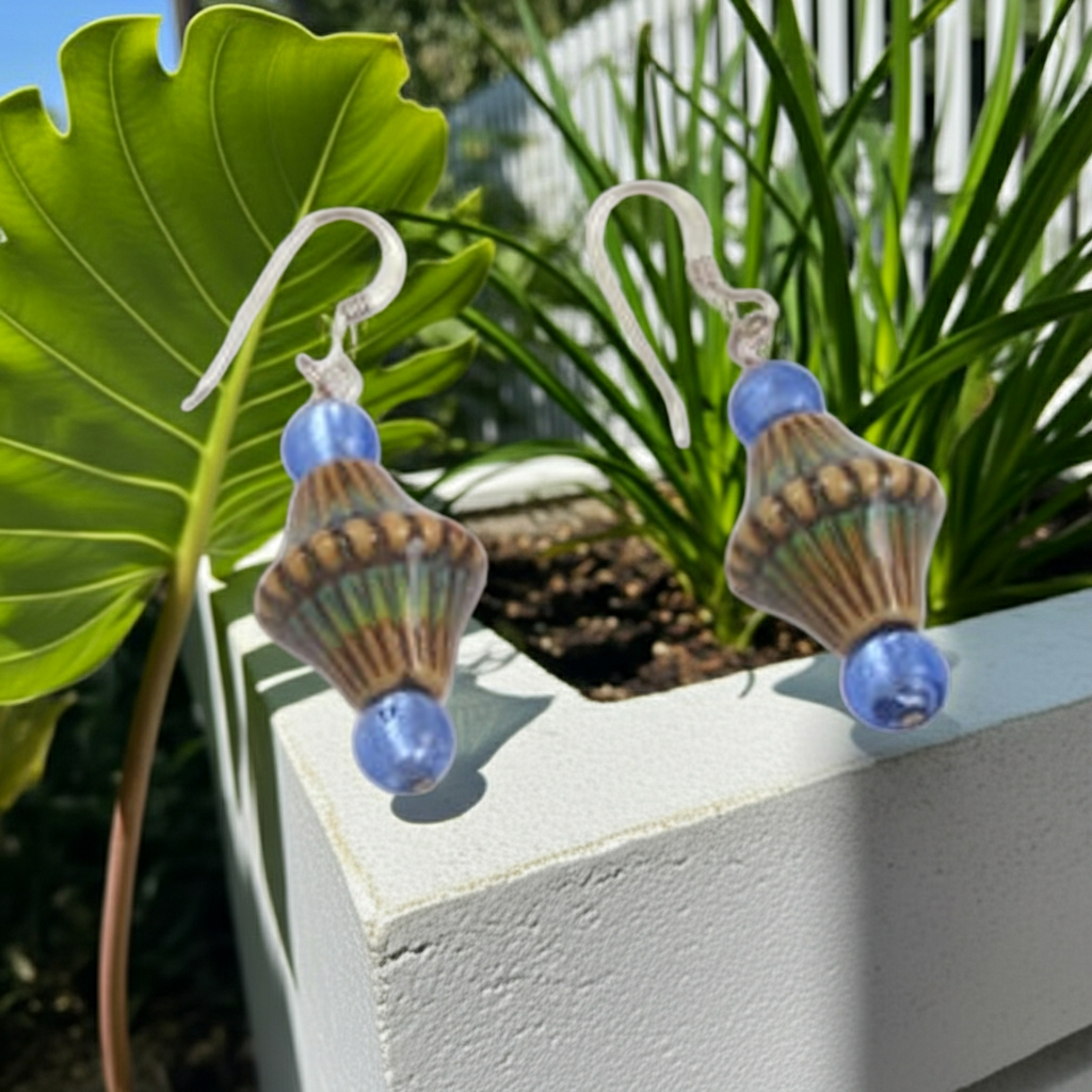 Mood Twilight Blue Mirage Bead Earrings