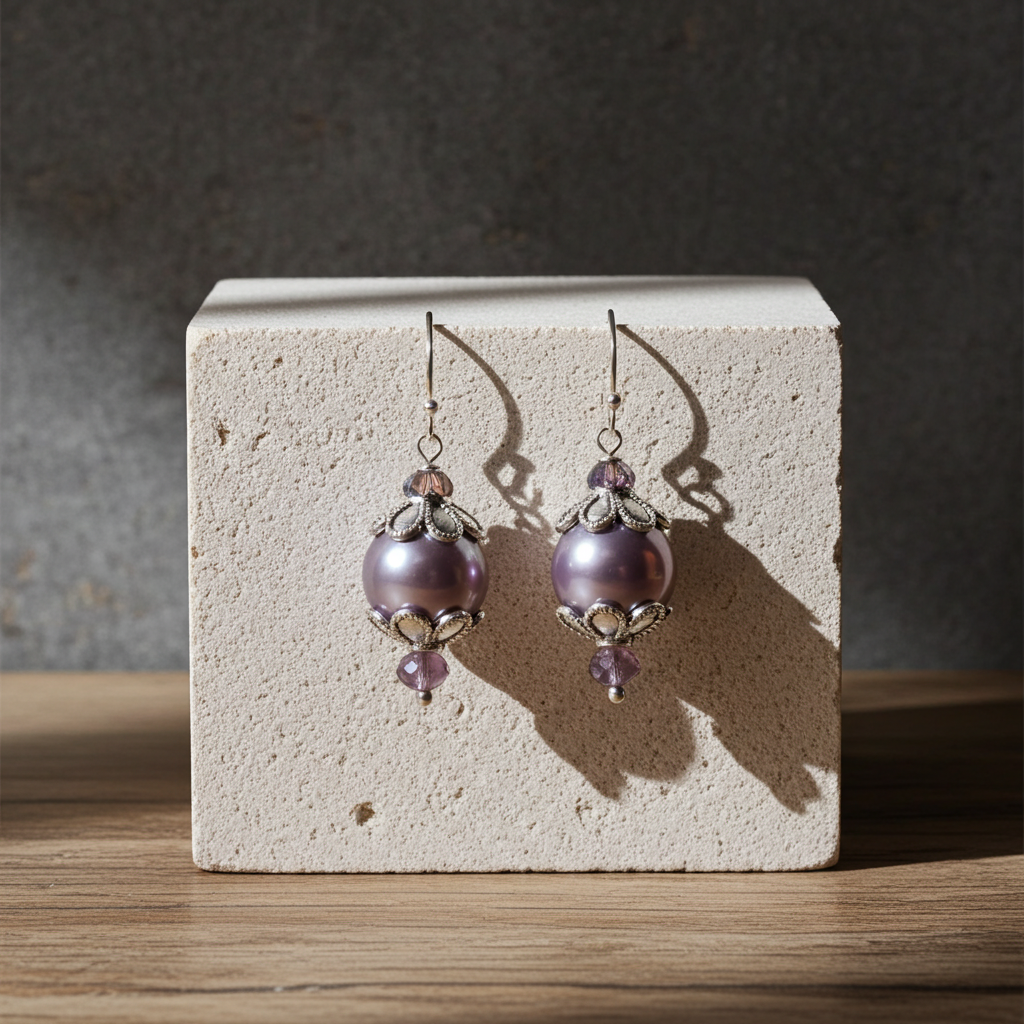 Violet Pearl Earrings