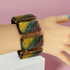 Handmade Wide Gold & Purple Cuff Big Bracelet