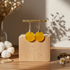 Goldenrod Sea Glass Coin Drop Earrings
