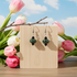 Mossy Green Glass Bead Earrings