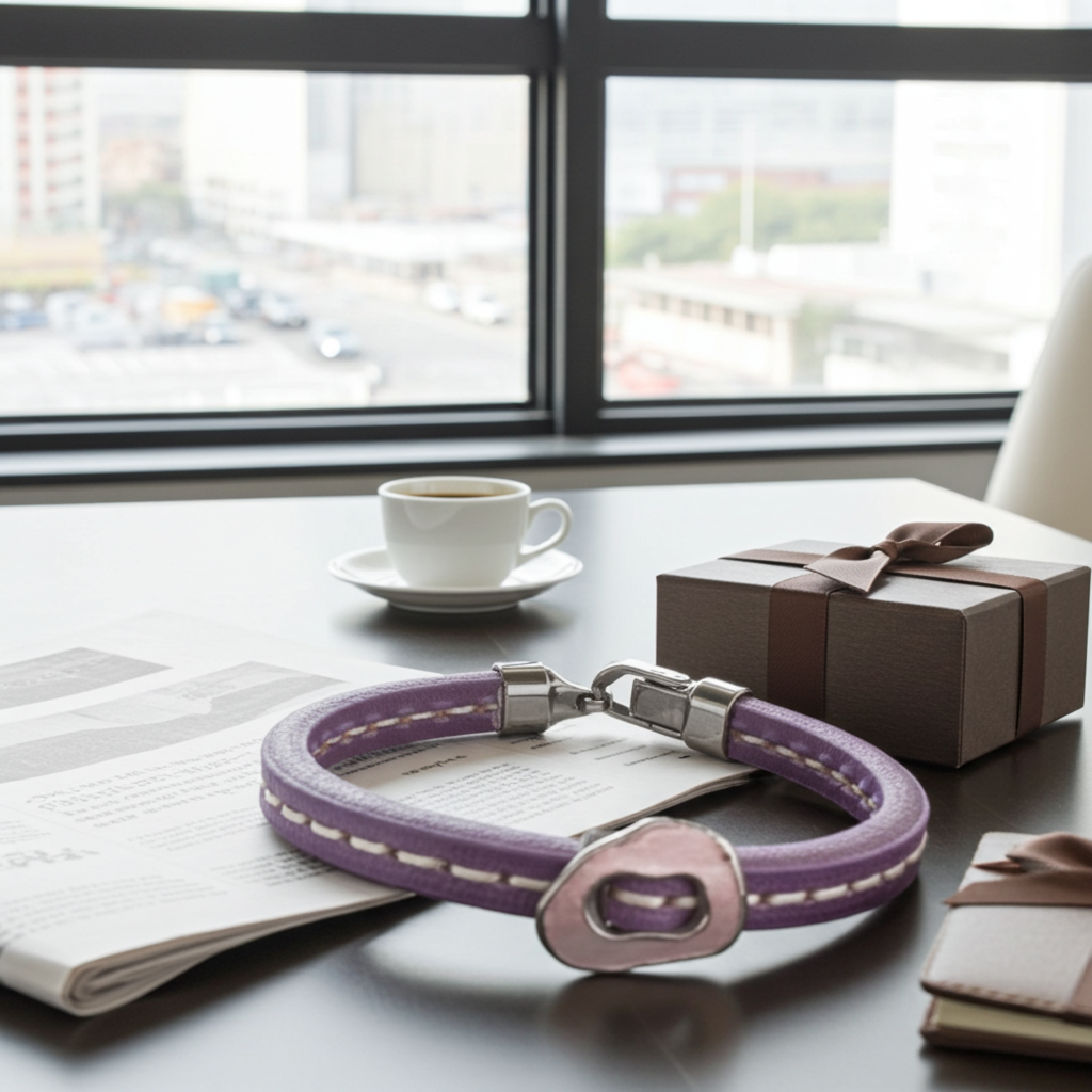 Man's Grape Leather Cord Bracelet