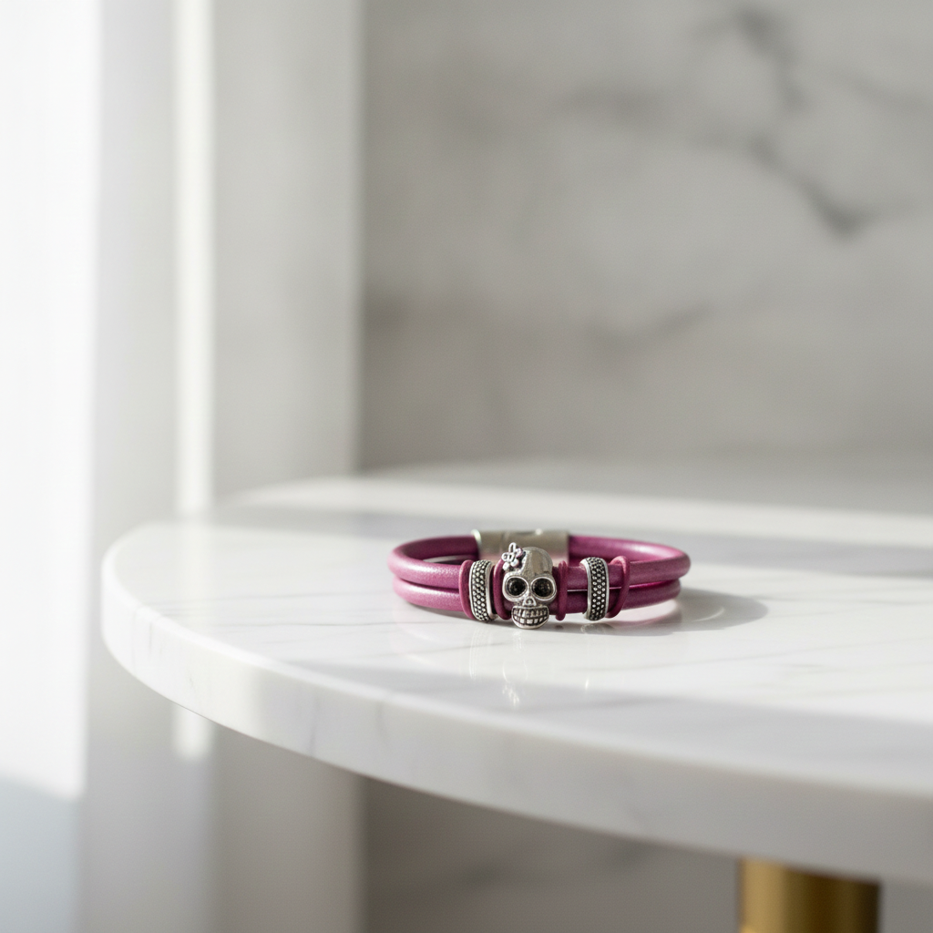 Day of The Dead Halloween Bracelet Plum