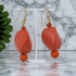 Drop Earrings Big Bold Orange Lucite Nugget Beads