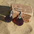 Sand Dollar Sea Glass Drop Earrings Ruby Red