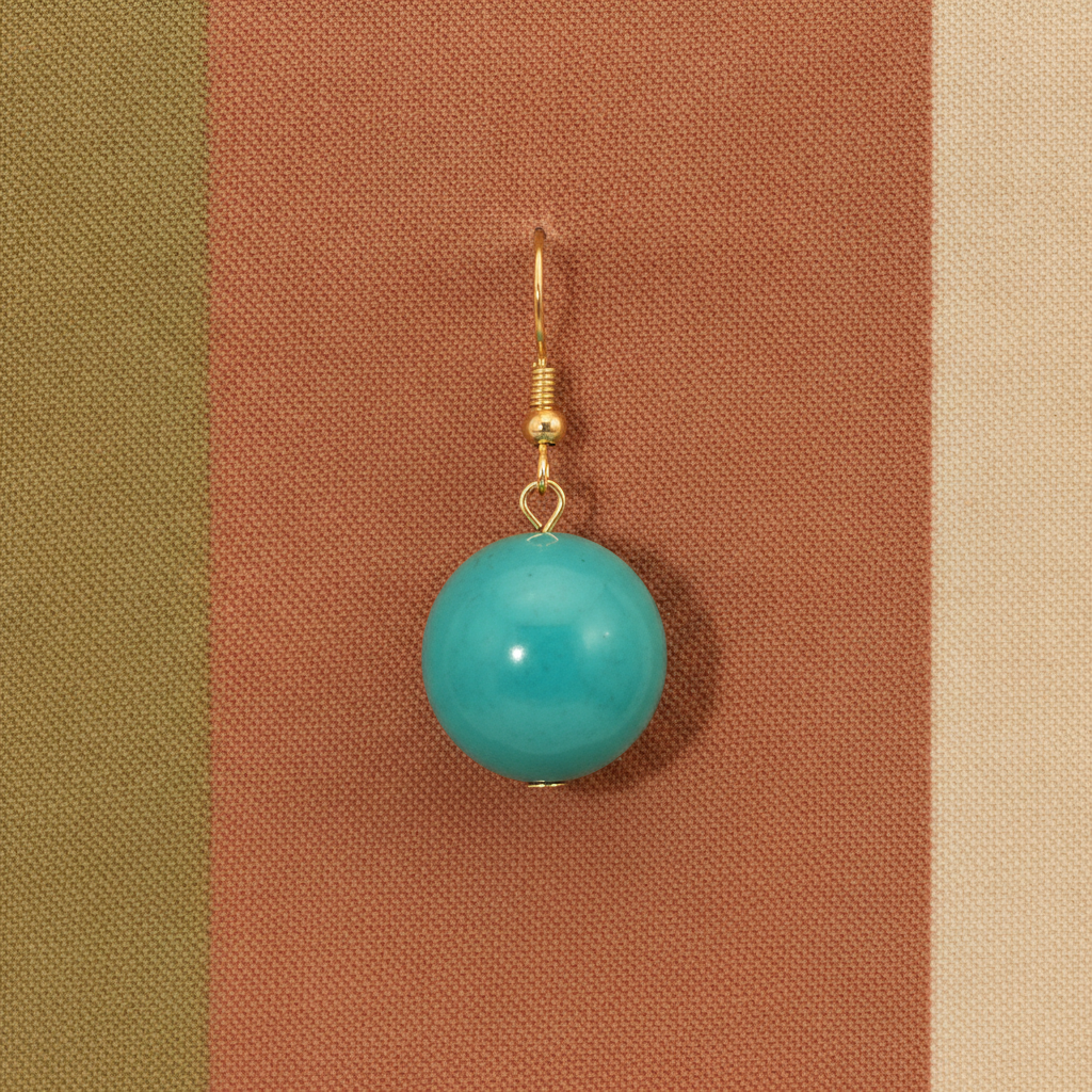 Fair Trade Bead Kazuri Peacock Drop Earrings