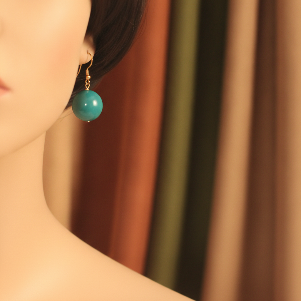 Fair Trade Bead Kazuri Peacock Drop Earrings