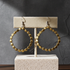 Matte Metallic Hoop Beaded Earrings Gold Tones