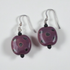 Fair Trade Beaded Earrings in Handmade Black and Purple Kazuri Beads