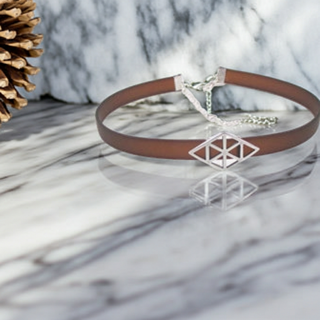 Men's Brown Choker Necklace Jelly Band Choker