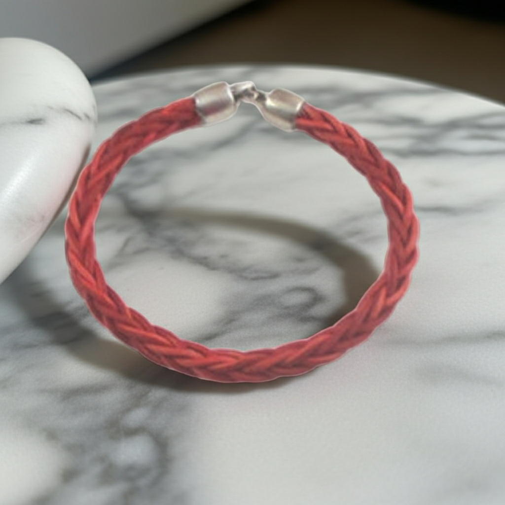 Rust Braided Leather Bracelet Unisex