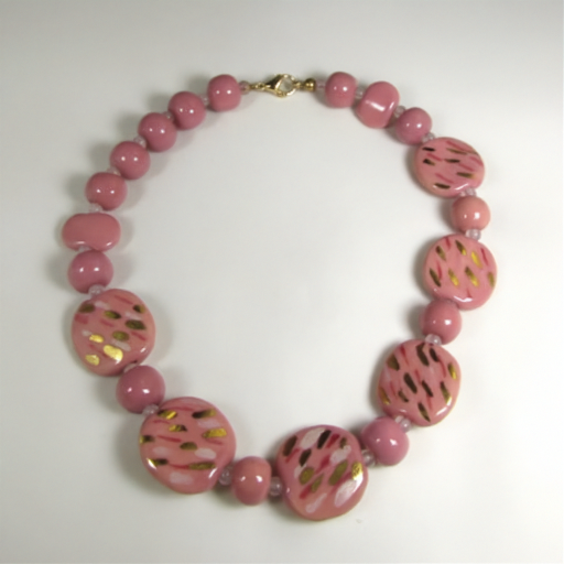 Handmade Kazuri Bead Necklace in Pink Fair Trade Bead