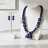 Blue & Purple Handmade Kazuri Bead Necklace & Earrings