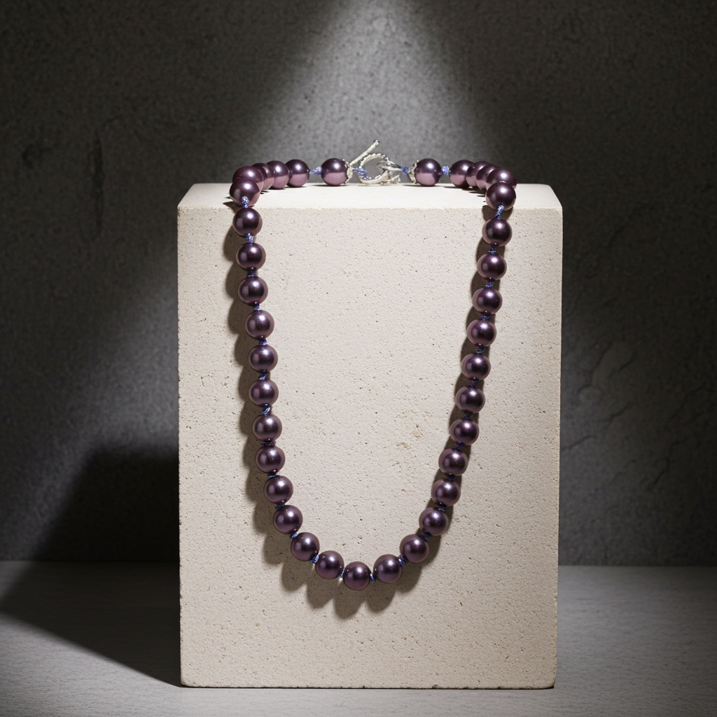 Classic Pearl Necklace in Violet