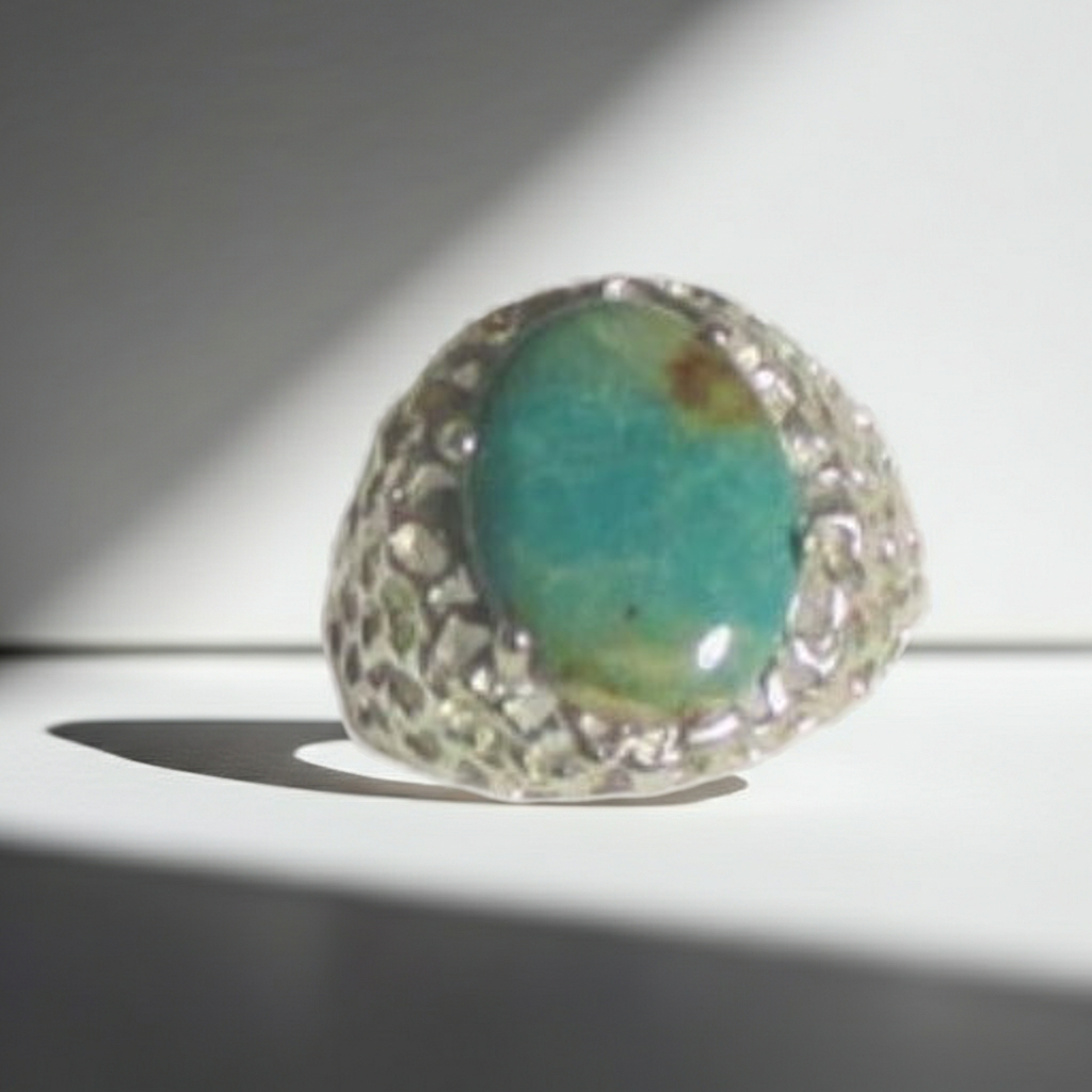 Kingman Turquoise Gemstone Ring Size 10