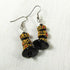 Black & Gold African Trade Bead Drop Earrings