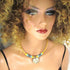 Yellow Leather Necklace with Silver Fish Motif  Pendant