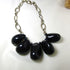 Bold Navy Blue Tagua Nut Statement Necklace