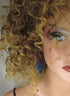 Navy Blur Tagua Nut Coin Earrings