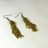 Antique Gold Tassel Dangling Earrings
