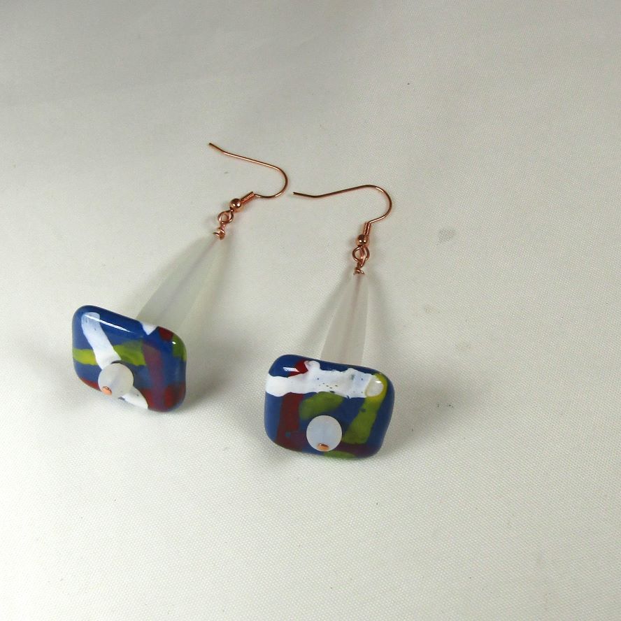 Frosted Sea Glass teardrop earrings